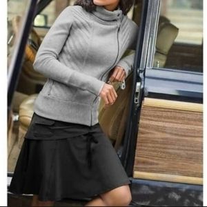 Athleta Wherever Black Ruched Skirt/Skort Sz 12